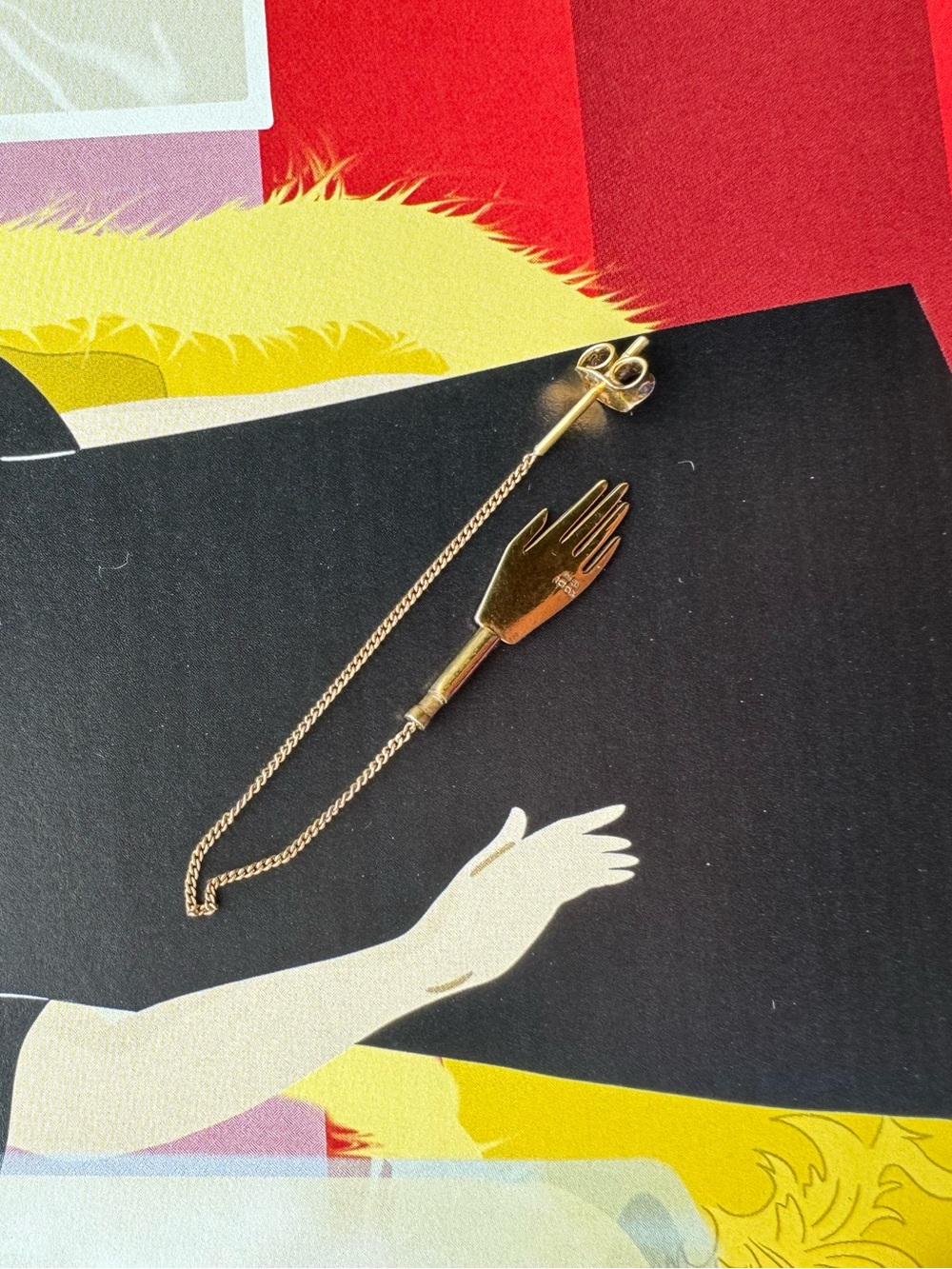 Gold-plated silver earring